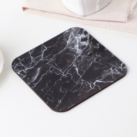 Подставка под горячее квадратная &laquo;Черный мрамор&raquo;, 15х15 см