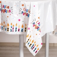 Скатерть одноразовая &laquo;С днём рождения&raquo;, свечи, 180&times;137 см