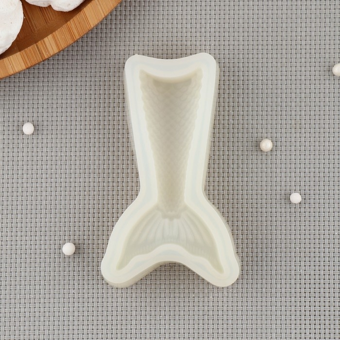 Молд для шоколада Доляна &laquo;Хвост русалки&raquo;, силикон, 9,5&times;5,5&times;2 см, цвет белый