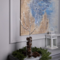 Светодиодная ветка 70 см, 20 LED, серебристая, AAх2 (не в комплекте), свечение белое