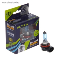 Лампа автомобильная Маяк УЛЬТРА, +30%, H11, 12 В, 55 Вт, набор 2 шт