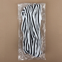 Тесьма трикотажная лампас 15 мм, 9,1 &plusmn; 0,5 м, цвет белый/чёрный