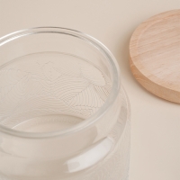 Банка стеклянная для хранения сыпучих продуктов SL Home &laquo;Ивелин&raquo;, 1 л, 12&times;12 см, с деревянной крышкой