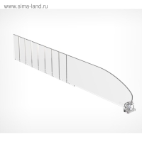 Пластиковый разделитель без ограничителя, 185-385&times;20&times;60 мм, прозрачный