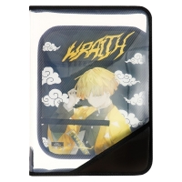 Папка для труда А4, 325 х 230 х 25 мм, молния вокруг, откидная планка, пластиковая, ПТР-1, Calligrata "Аниме клинок"