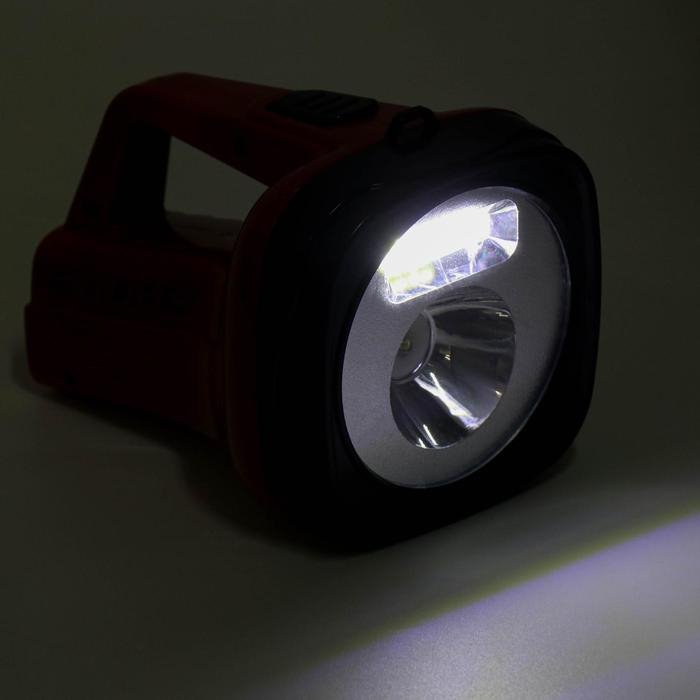 Фонарь светодиодный аккумуляторный ручной, 2 Вт+3 Вт, 800 мАч, 11 х 18 см