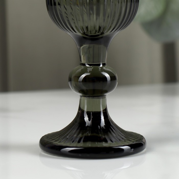 Бокал для шампанского стеклянный Magistro &laquo;Грани&raquo;, 150 мл, 5,5&times;18,5 см, цвет графит