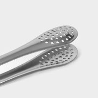 Щипцы кухонные с перфорацией Доляна, 201 сталь, 18 см, цвет серебристый