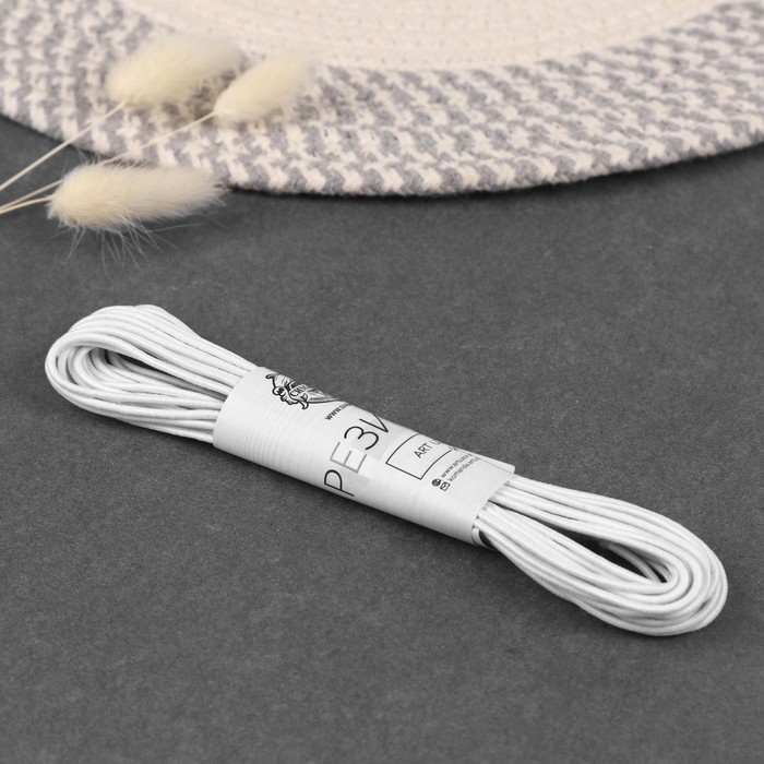 Резинки шляпные, 2 мм, 7 &plusmn; 0,5 м, 4 шт, цвет белый