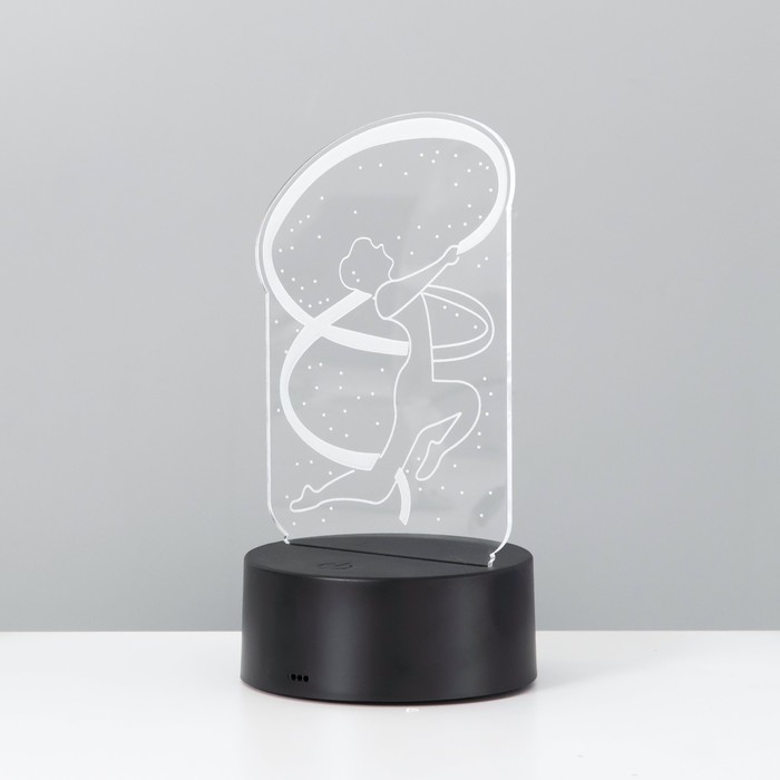 Светильник сенсорный "Гимнастка" LED 7 цветов USB/от батареек черный