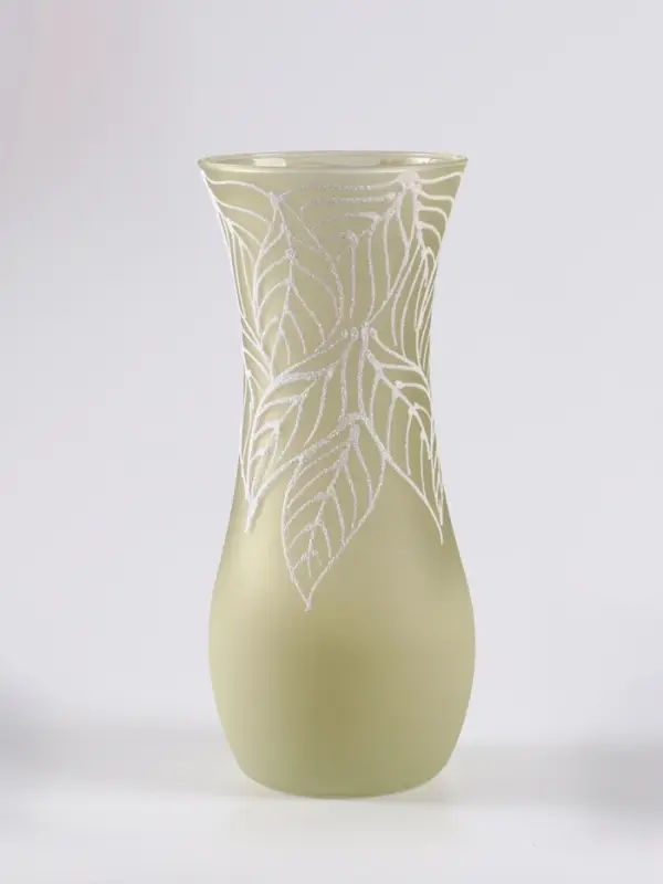 Ваза &laquo;Кармен&raquo; листопад, волна, h=26 см, стекло, бледно-зелёная