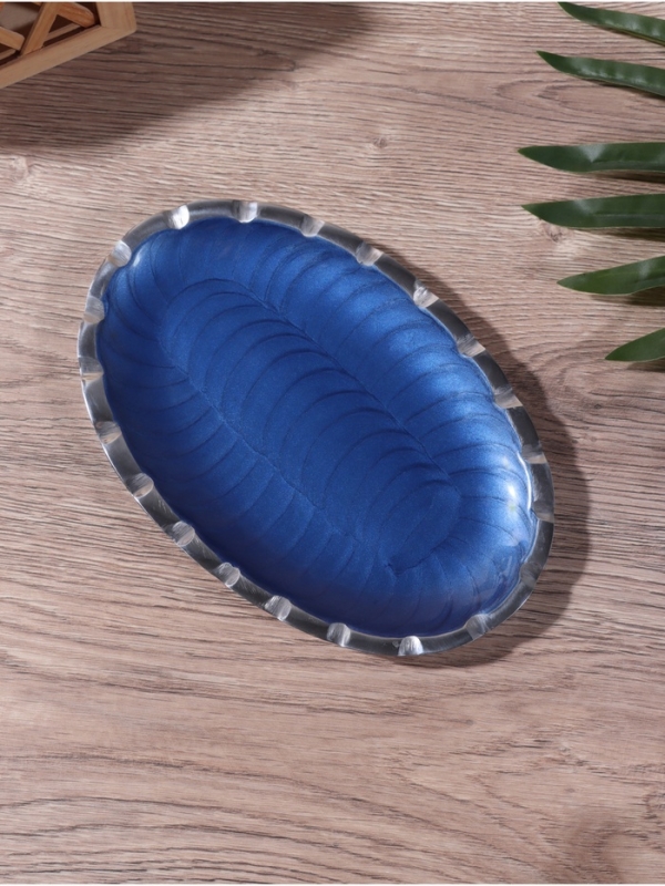 Менажница "Кувшинки" (набор 2 шт) 10х10х5 см, на подносе, алюминий