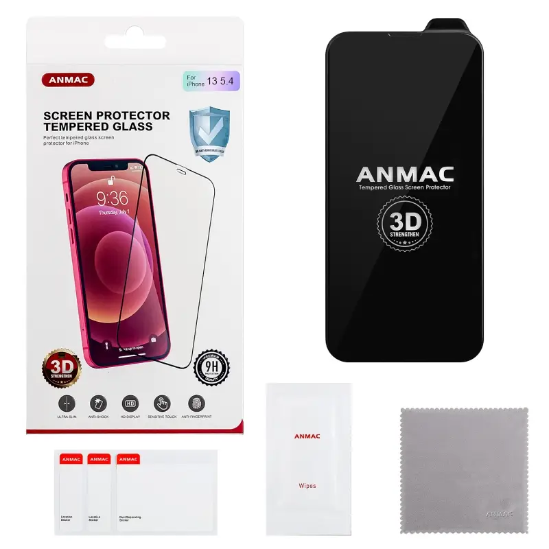 Защитное стекло iPh 13 Mini (5.4) 3D ANMAC  усиленное Арт. 1137225