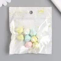 Бусина для творчества пластик "Мятый шарик" МИКС перламутр нежных цветов 1,5х1,5х1,5 см