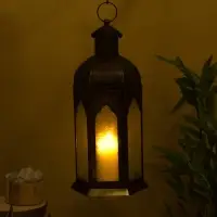 Подсвечник фонарь "Золотой шатёр" железо 20х20х42 см