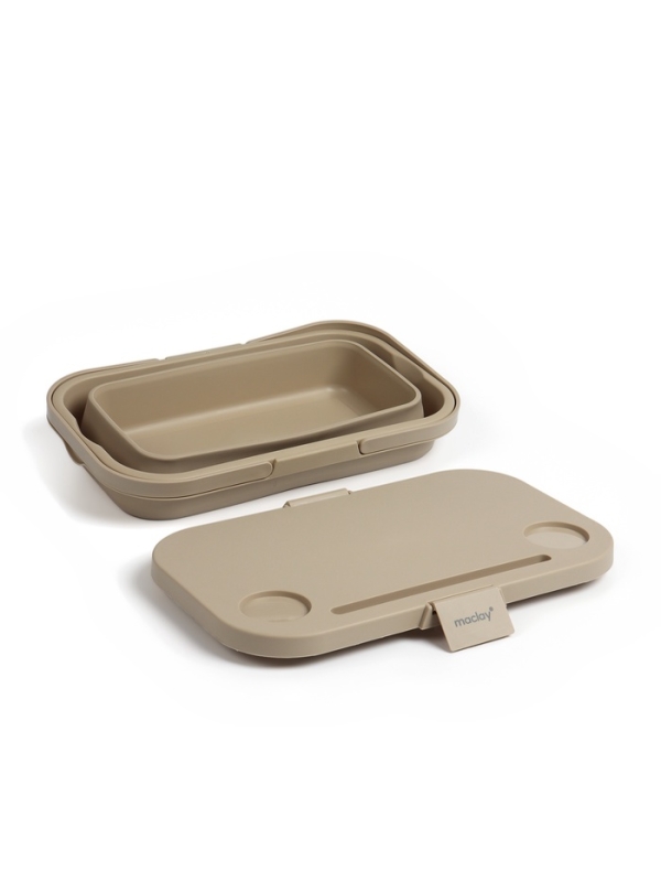 Корзина - столик Maclay 2 в 1, складная, 47 х 28,5 х 23,5 см, стол 45 х 28 х 16 см, бежевая