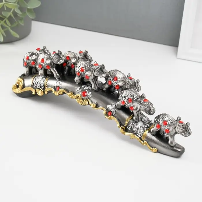 Сувенир "7 слонов на дуге со стразами" 29,5&times;7&times;5 см