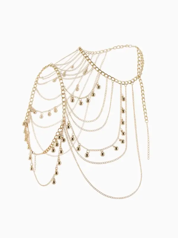 Бодичейн на тело "Аксельбант", цвет золото