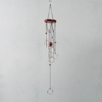 Музыка ветра металл "Кольца с сердечками" 5 трубок 68 см