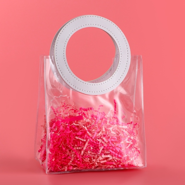 Пакет подарочный из ПВХ, белый, 20 х 18 х 10 см