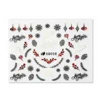 Наклейки для ногтей &laquo;Новый год&raquo;, объёмные, фольгированные, разноцветные