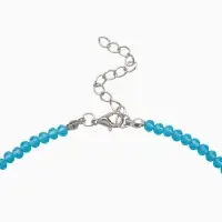 Чокер из бисера &laquo;Хрусталь&raquo;, сердце, голубой в серебре, 37 см + 5 см доп, цепочка