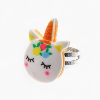 Набор детский "Выбражулька" единорог 4 пр-та: кулон, браслет, кольцо, клипсы  цв. разноц