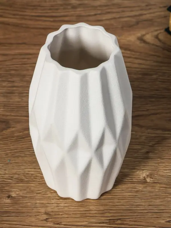 Ваза керамика настольная "Абиджил" геометрия, h=20х11, d=7,5 см, белый