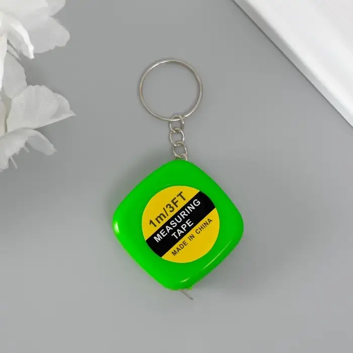 Рулетка-брелок для ключей на кольце &laquo;Эксперт&raquo;, 1 метр, 3.5&times;3.5 см, МИКС