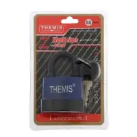 Замок навесной, 55 мм, медный цилиндр, влагозащищенный,  короткая дужка, 3 ключа МИКС