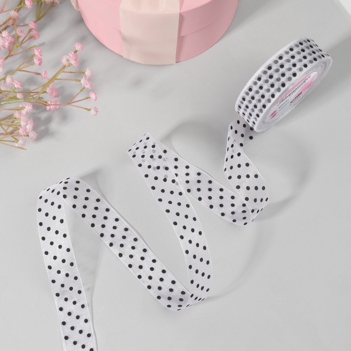 Лента капроновая &laquo;Горох&raquo;, 25 мм, 23 &plusmn; 1 м, цвет белый