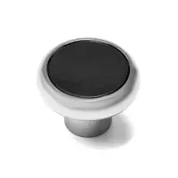 Ручка-кнопка ТУНДРА РК101, цвет хром с черной вставкой