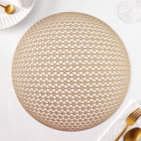 Салфетки сервировочные на стол Доляна &laquo;Сфера&raquo;, d=35,5 см, 4 шт, цвет золото