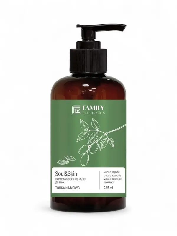 Мыло для рук парфюмированное Soul&Skin тонка и мускус, 285 мл