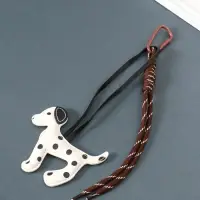 Брелок на карабине кожзам, текстиль "Далматинец" с узлом 20х9,5х1,7 см