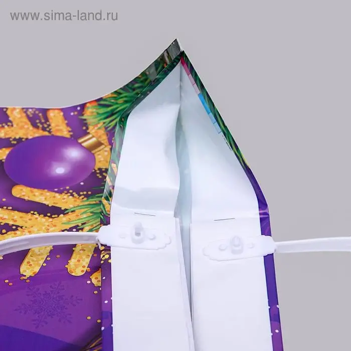 Пакет &laquo;Новогодняя фантазия&raquo;, полиэтиленовый с пластиковой ручкой, 37&times;35 см