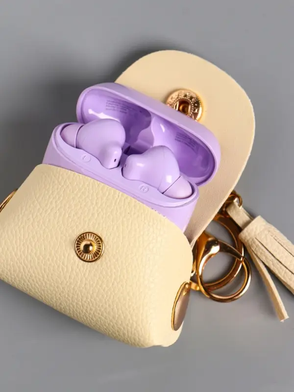 Брелок кожзам с карабином, с кистью "Саквояж" сливочный 7,5х4х7 см