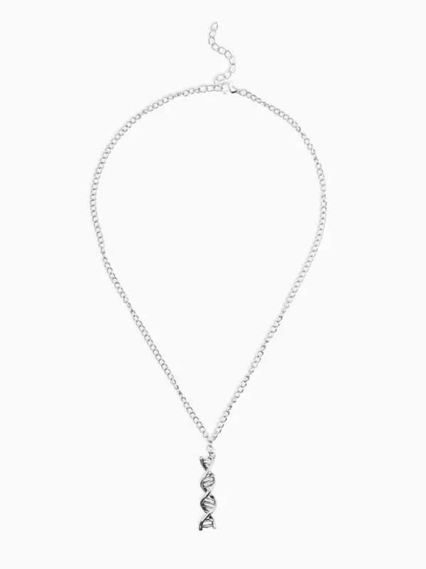 Кулон на цепочке "ДНК", цвет чернёное серебро