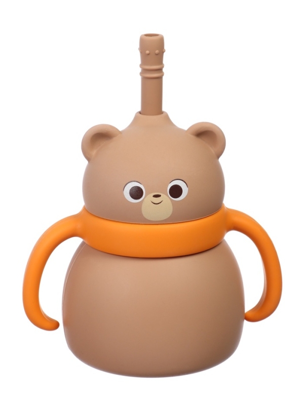Крошка я, силиконовый поильник, серия мишка, коричневый SL-07274