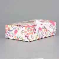 Подарочная коробка сборная с окном &laquo;Розовые цветы&raquo;, 16.5&times;11, 5&times;5 см