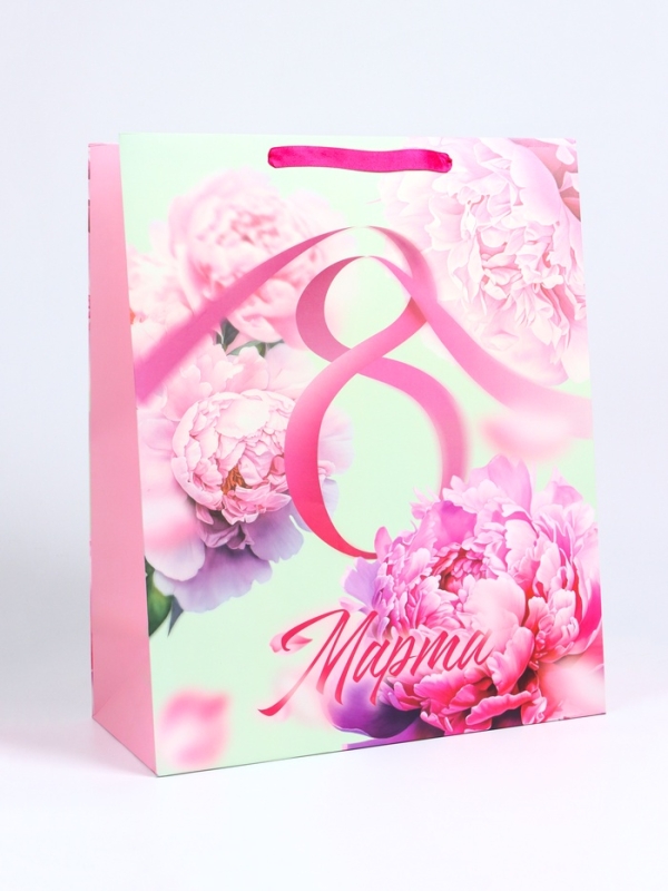 Пакет подарочный ламинированный вертикальный &laquo;8 марта&raquo;, XL 40 &times; 49 &times; 19 см