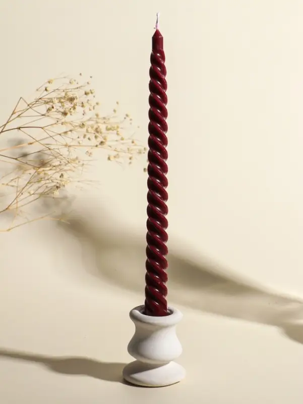 Набор свечей витых, 2х25 см, 4 шт, палитра бордового 25,5х8,8х2,4 см