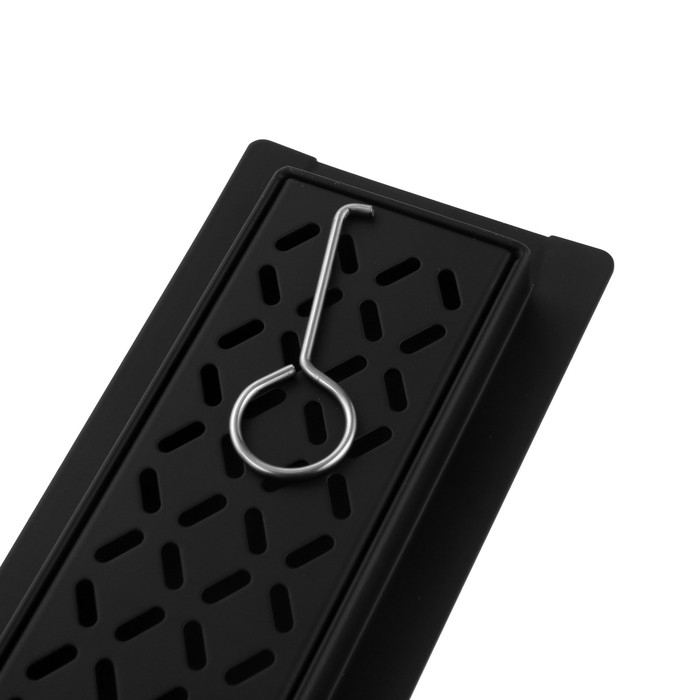 Трап ZEIN engr, c флaнцeм свободного вращ 360&deg;, 7*100 см, d=40/50 мм, нерж сталь, черный