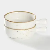 Кокотницы &laquo;Церера&raquo;, набор 2 шт., d=15 см, 500 мл, фарфор, белые