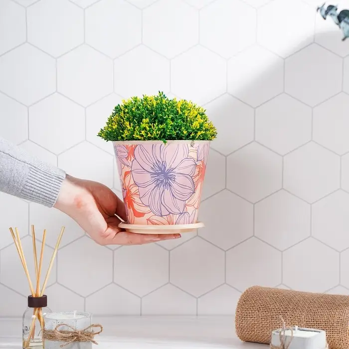 Горшок для цветов Доляна &laquo;Жарден&raquo;, 800 мл, цвет бежевый