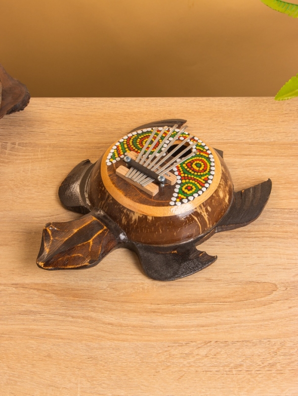 Сувенирный музыкальный инструмент Калимба &laquo;Черепаха&raquo;, 18&times;24&times;6 см, албезия, кокос