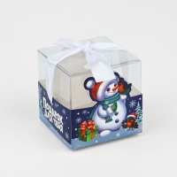 Коробка подарочная новогодняя складная &laquo;Снеговик&raquo;, 7 х 7 х 7 см, Новый год