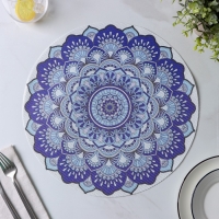 Салфетки сервировочные на стол Доляна &laquo;Силия&raquo;, d=38 см, 4 шт, цвет синий
