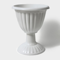 Кашпо уличное на ножке высокий &laquo;Жасмин&raquo;, 12 л, цвет белый