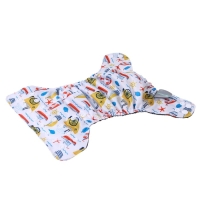 Многоразовый подгузник &laquo;Кораблики&raquo;, 3-8 кг, угольно-бамбуковая ткань, цвет белый, Крошка Я